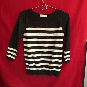 Loft (Ann Taylor) Grey & Beige Sweater, Size:  XS